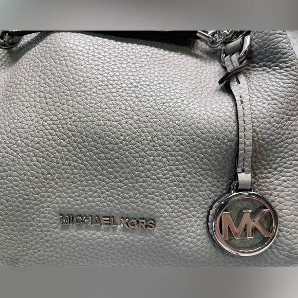 Michael Kors - soft supple leather handbag, grey / silver with Dustbag - Picture 9 of 12